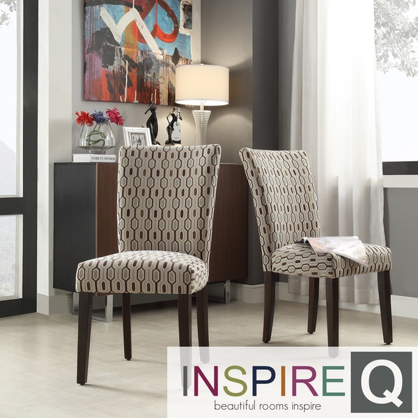 INSPIRE Q Catherine Mocha Honeycomb Parsons Dining Chair (Set of 2) INSPIRE Q Dining Chairs