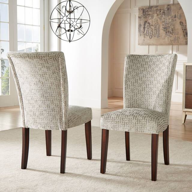 Catherine Print Parsons Dining Side Chair (Set of 2) by iNSPIRE Q Bold - Off-White/Grey Link