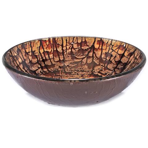 Brown/ Tan Splatter Glass Sink Bowl