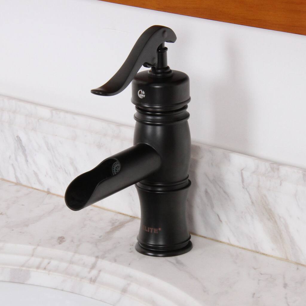 Elite Single Handle Oil Rubbed Bronze Bathroom Sink Faucet with Pop-up Drain