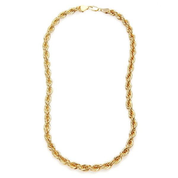 Simon Frank Designs 10mm Gold Overlay Vintage Woven Rope Chain 24"
