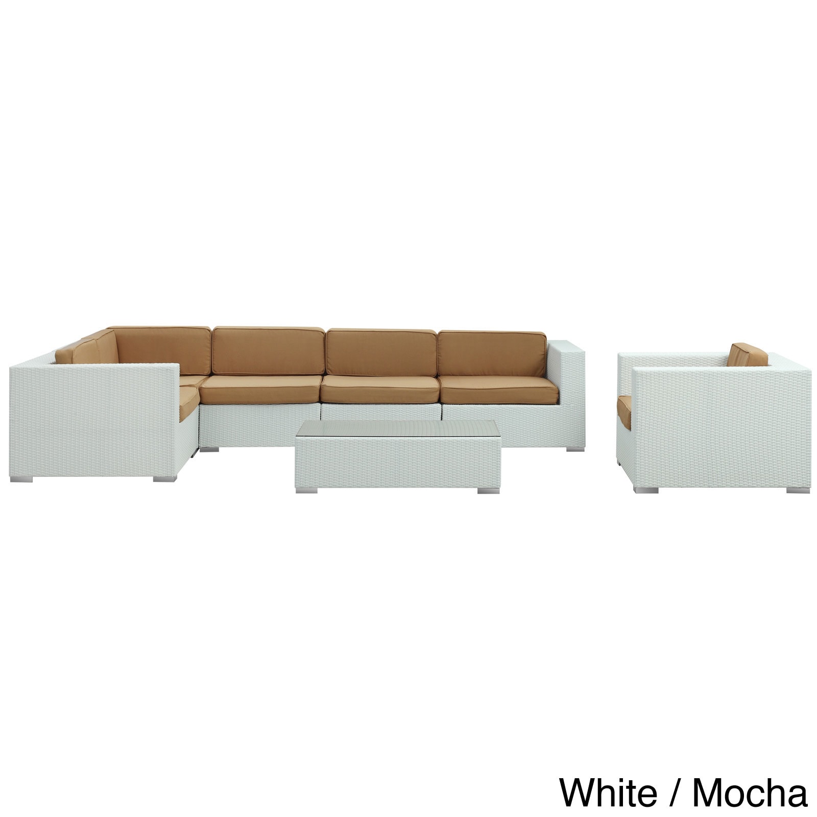 Corona Wicker Outdoor Patio 7 piece Sectional Sofa Set