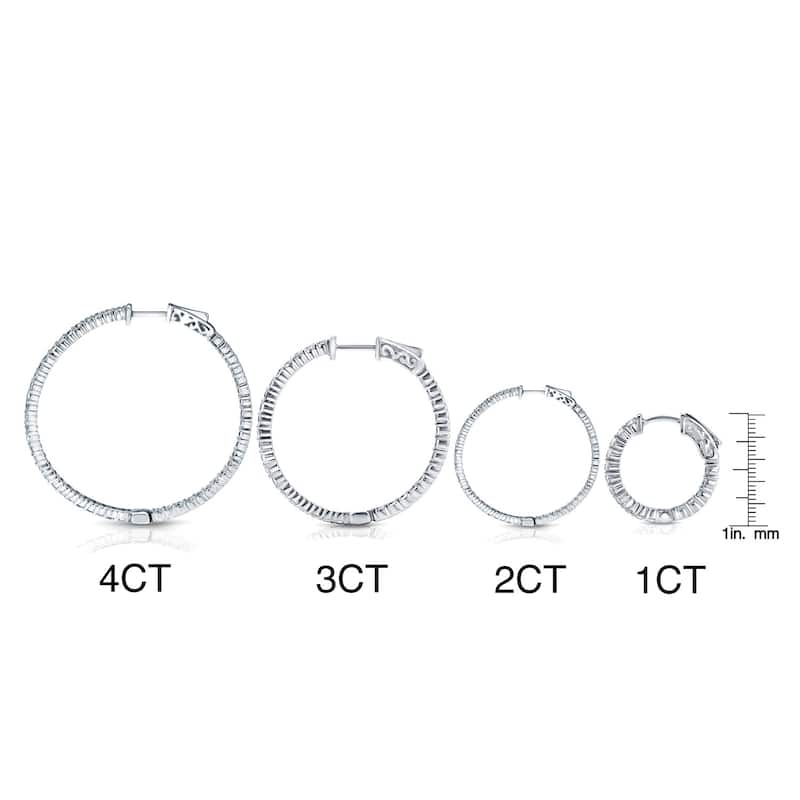 Auriya 14k Gold Small to Large Diamond Hoop Earrings (H-I, SI1-SI2)