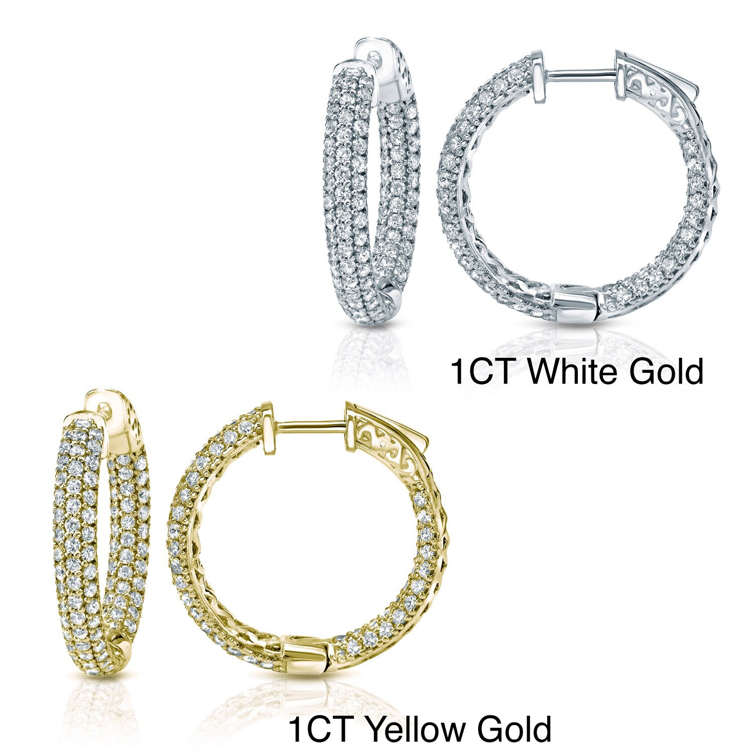 Auriya 14k Gold Small To Large Pave Diamond Hoop Earrings Ebay Auriya 14k Gold Small To Large Pave Diamond Hoop Earrings