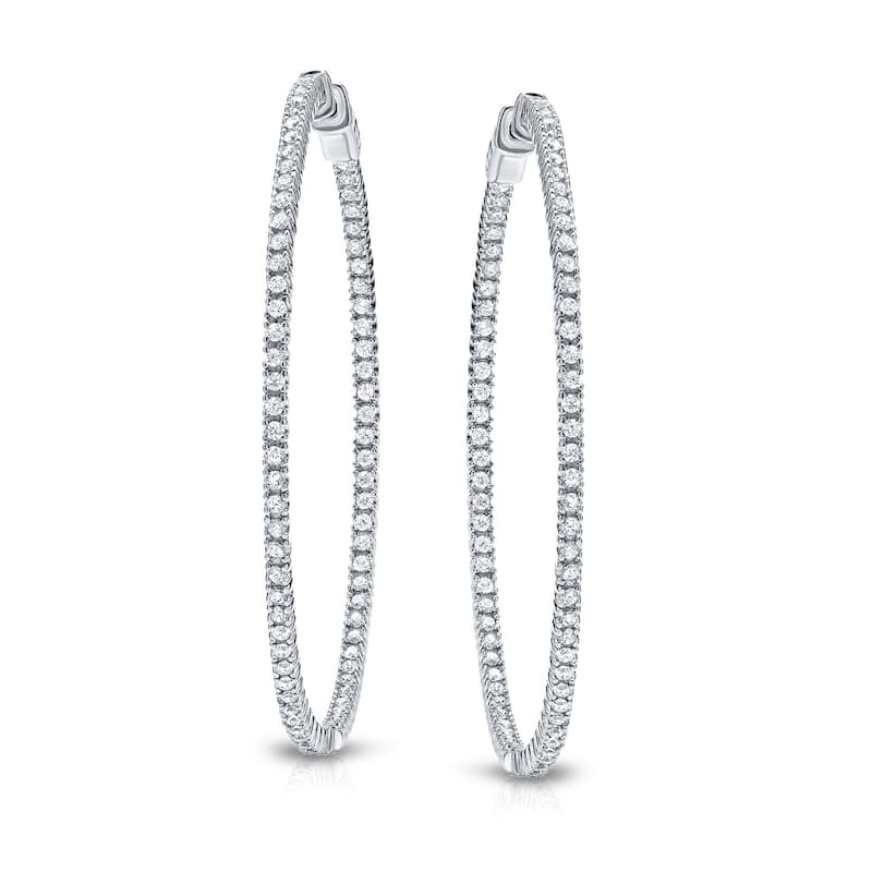 Auriya 14k Gold 3ct to 8ctw Large Diamond Hoop Earrings 50 mm (1.96-inch) (H-I, SI1-SI2)
