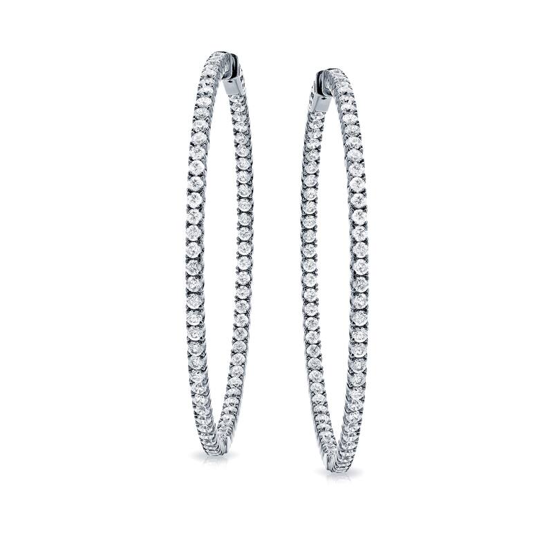 Auriya 14k Gold 3ct to 8ctw Large Diamond Hoop Earrings 50 mm (1.96-inch) (H-I, SI1-SI2)