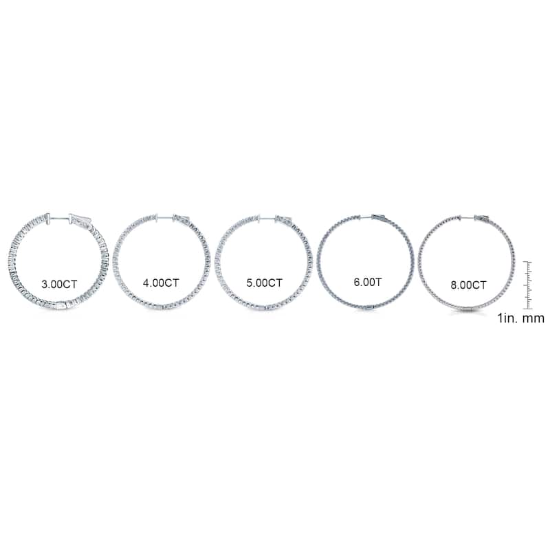 Auriya 14k Gold 3ct to 8ctw Large Diamond Hoop Earrings 50 mm (1.96-inch) (H-I, SI1-SI2)