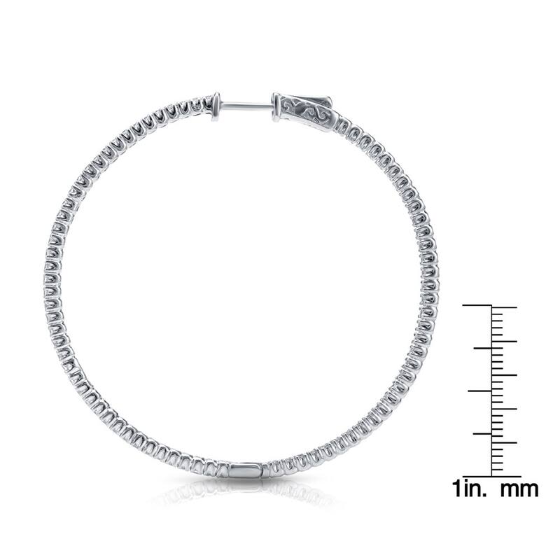 Auriya 14k Gold 5 carat TW Large Inside-out Diamond Hoop Earrings-57 mm (2.26-inch) (H-I, SI1-SI2)