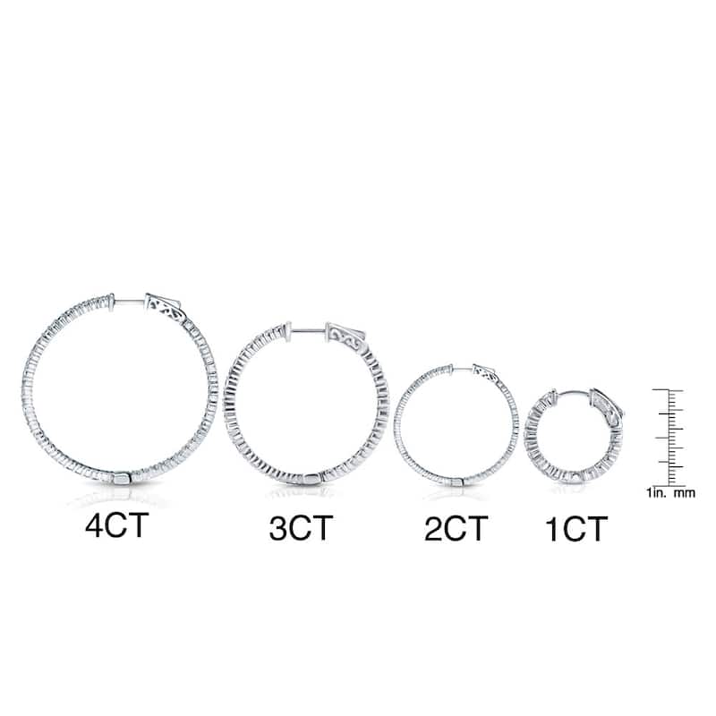 Auriya 14k Gold Small to Large Diamond Hoop Earrings (J-K, I1-I2)