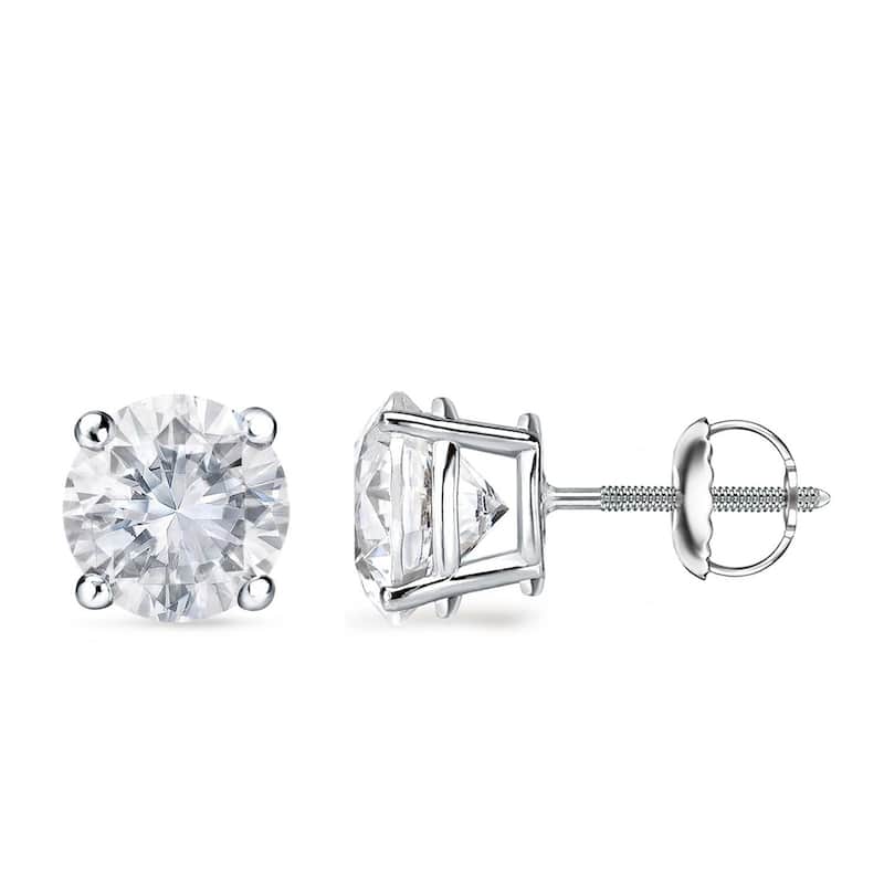 Auriya 1 to 2ctw Round Diamond Stud Earrings Platinum Certified
