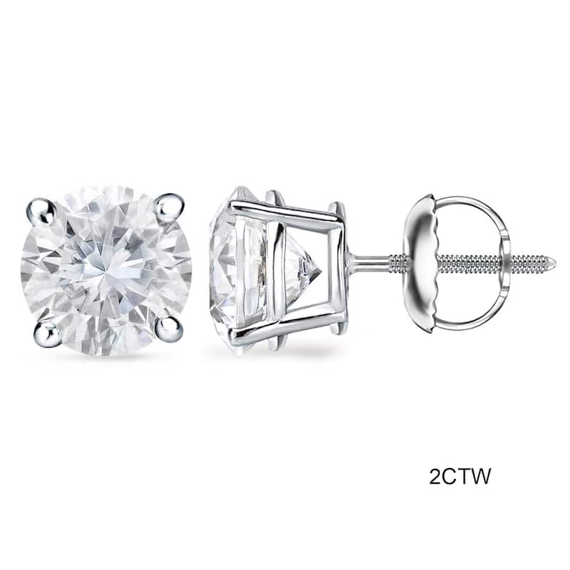 Auriya 1 to 2ctw Round Diamond Stud Earrings Platinum Certified - 2.00ct