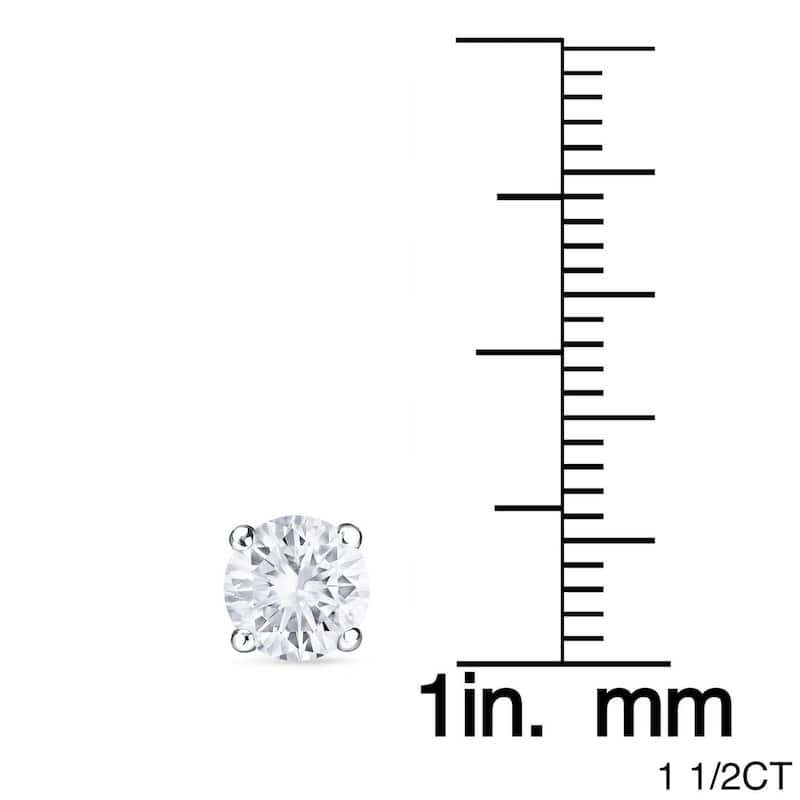 Auriya 1 to 2 carat TW Round Solitaire Diamond Stud Earrings 18K Gold GIA Certified (F-G, VS1-VS2) - F-G, VS1-VS2