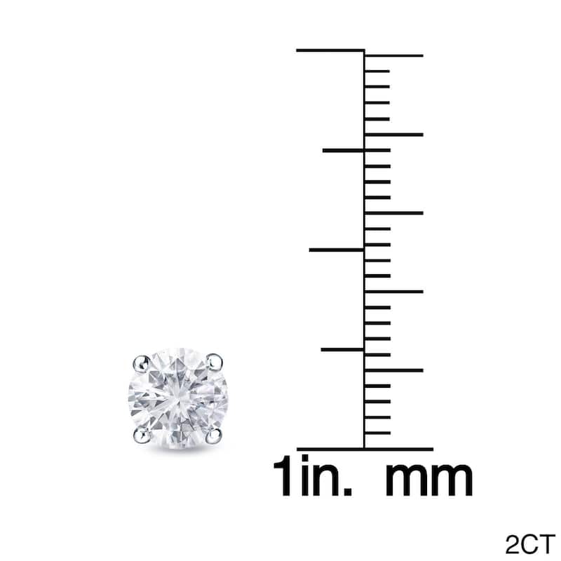 Auriya 1 to 2 carat TW Round Solitaire Diamond Stud Earrings 18K Gold GIA Certified (F-G, VS1-VS2) - F-G, VS1-VS2