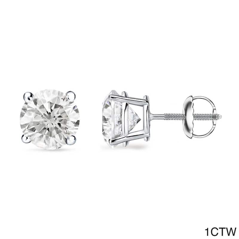 Auriya 1 to 2ctw Round Diamond Stud Earrings 18k Gold Certified