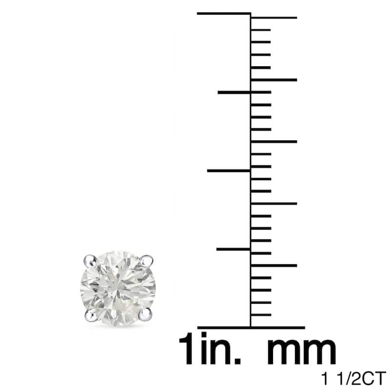 Auriya 1 to 2ctw Round Diamond Stud Earrings 18k Gold Certified (J-K, I1-I2)