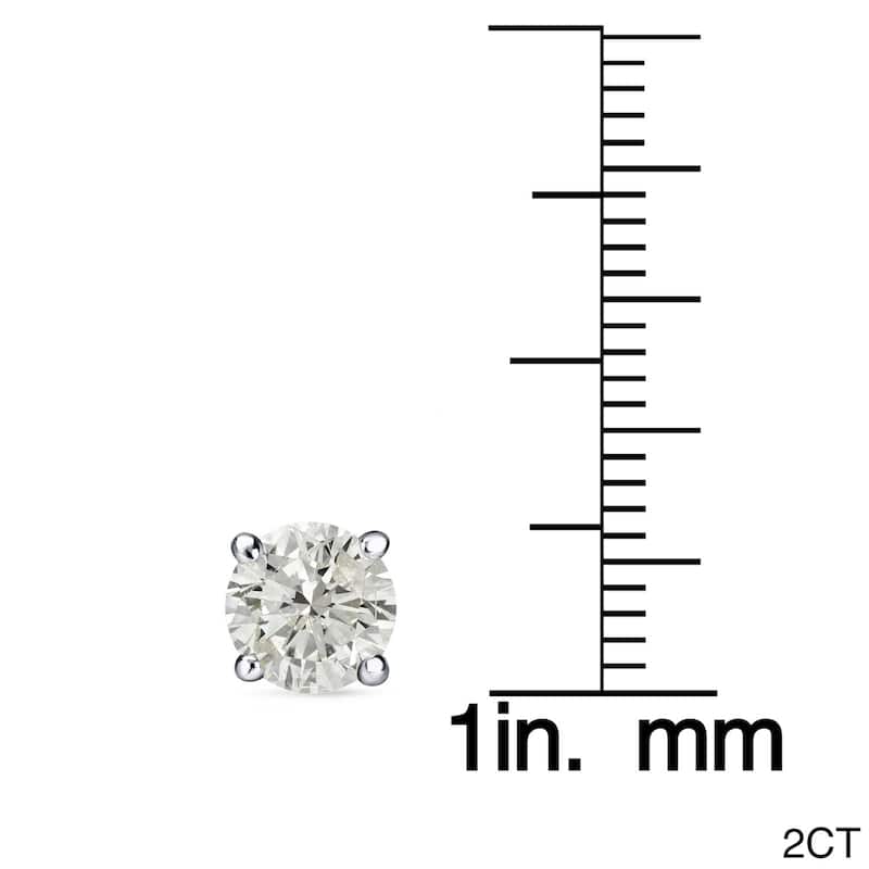 Auriya 1 to 2ctw Round Diamond Stud Earrings 18k Gold Certified (J-K, I1-I2)