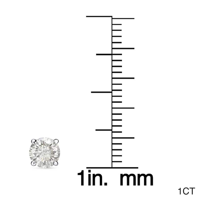 Auriya 1 to 2ctw Round Diamond Stud Earrings 18k Gold Certified (J-K, I1-I2)