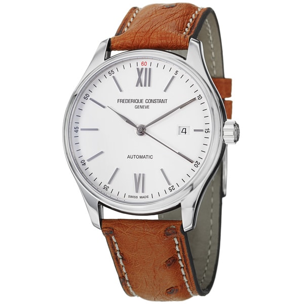 Frederique Constant Men's FC 303WN5B6OS 'Index' Silver Dial Leather Strap Watch Frederique Constant Men's More Brands Watches