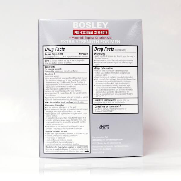 Shop Bosley Men S Hair Regrowth Extra Strength 2 Ounce Treatment