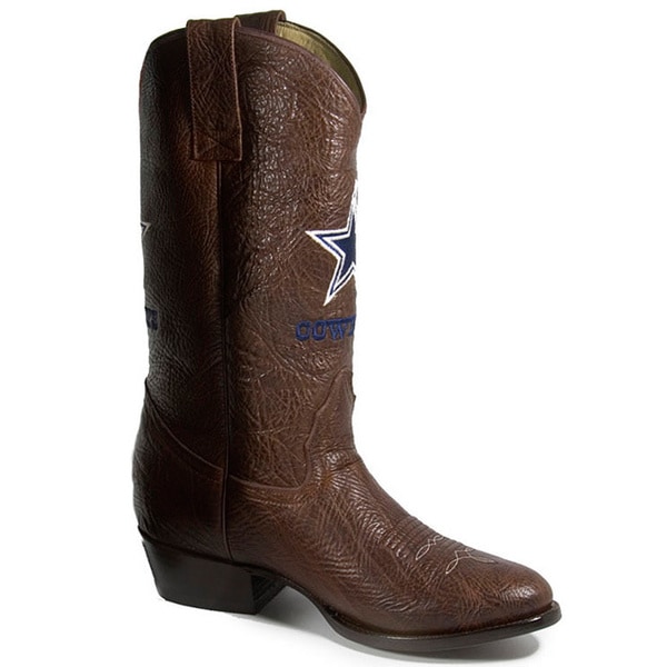 Shop Men's Dallas Cowboys Embroidered Leather Boots - Free Shipping