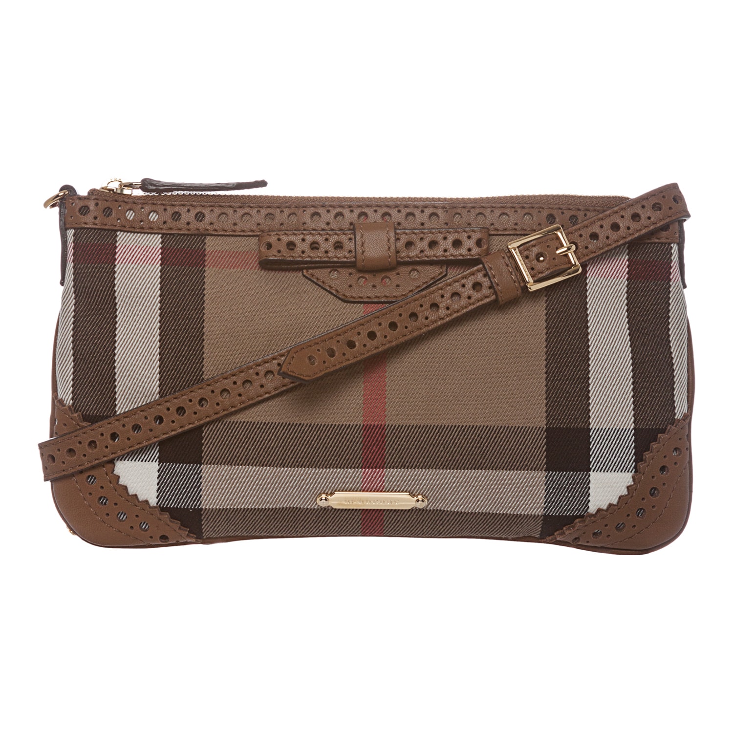 Burberry Peyton Brown House Check/ Camel Shoulder Bag  