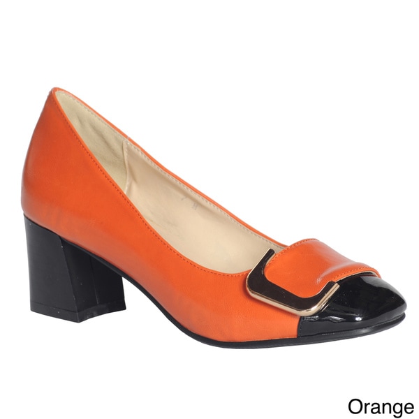 orange womens pumps