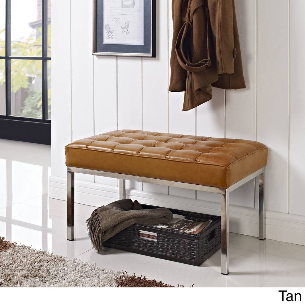 Loft Two-Seater Leather Bench