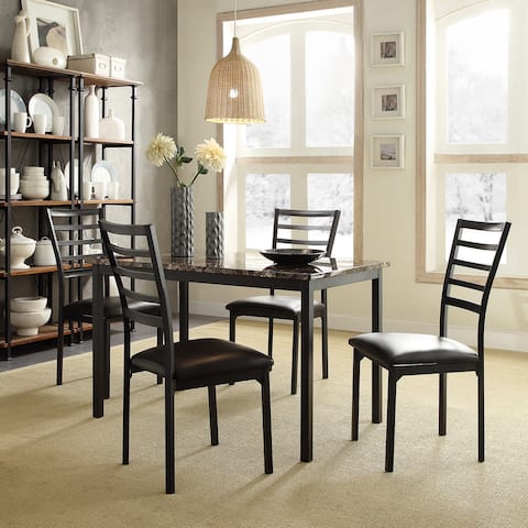 Darcy II Faux Marble Top Black Metal 5-piece Casual Dining Set by iNSPIRE Q Bold