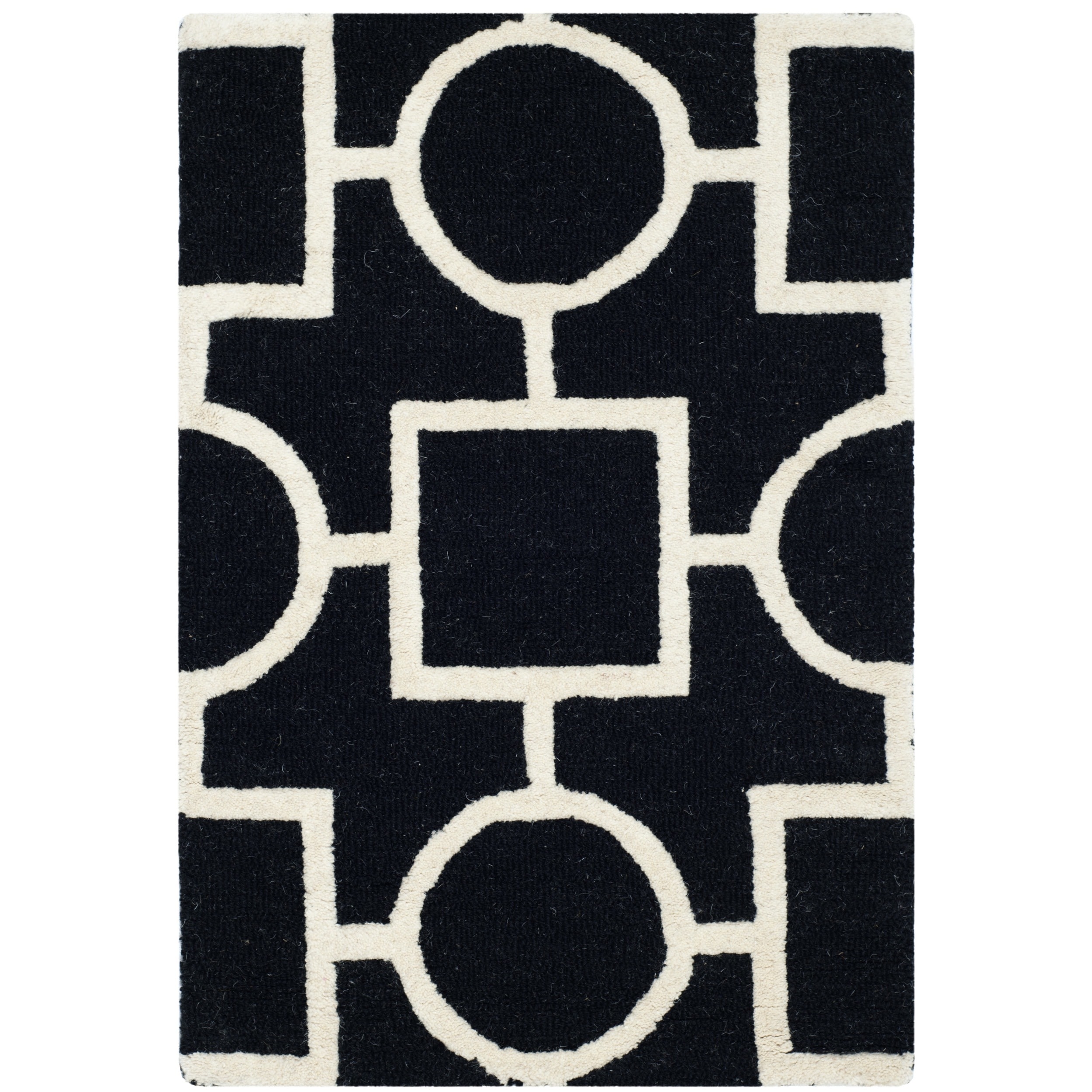 Safavieh Handmade Moroccan Cambridge Black/ Ivory Wool Accent Rug (2 X 3)