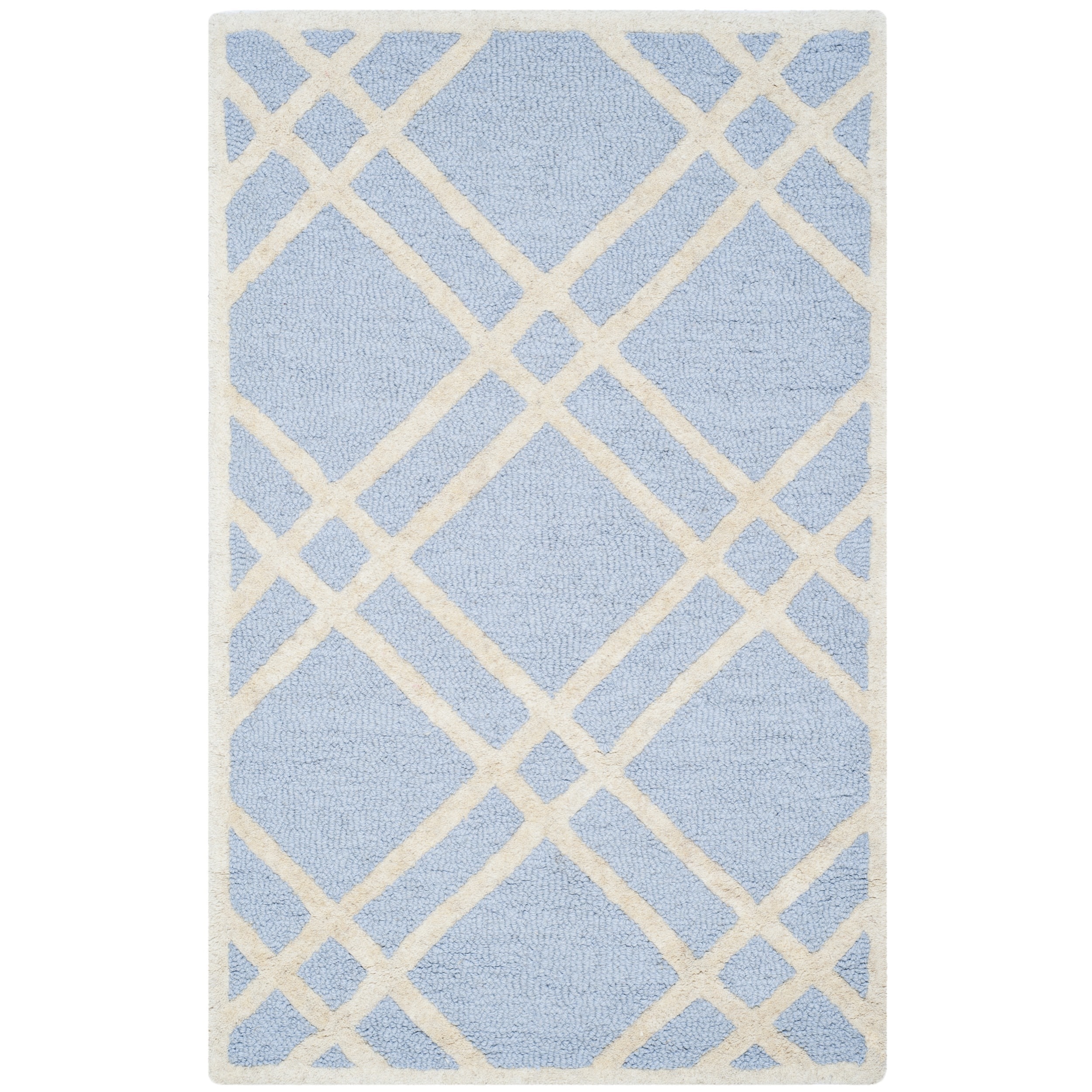 Safavieh Handmade Traditional Moroccan Cambridge Light Blue/ Ivory Wool Rug (26 X 4)