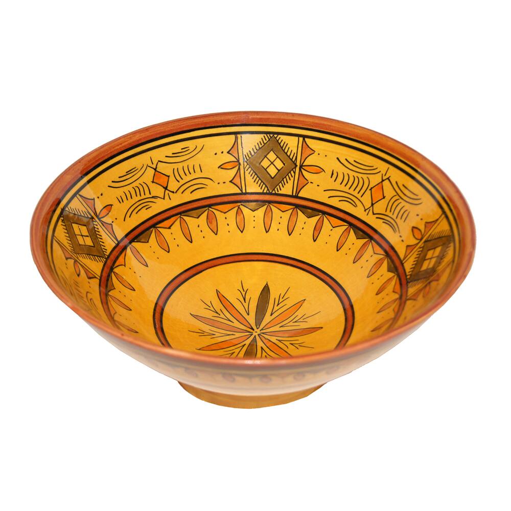 Handmade Moroccan Berber Yellow Ceramic Bowl (Morocco)