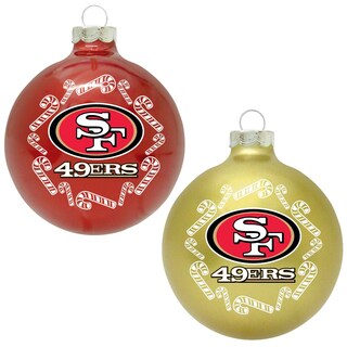 Shop Nfl San Francisco 49ers Home And Away Glass Ornaments Overstock 8554469