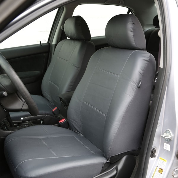 Fh Group Solid Grey Pu Leather Car Seat Covers Airbag Safe And Fh Group Solid Grey Pu Leather Car Seat Covers Airbag Safe And Split Bench