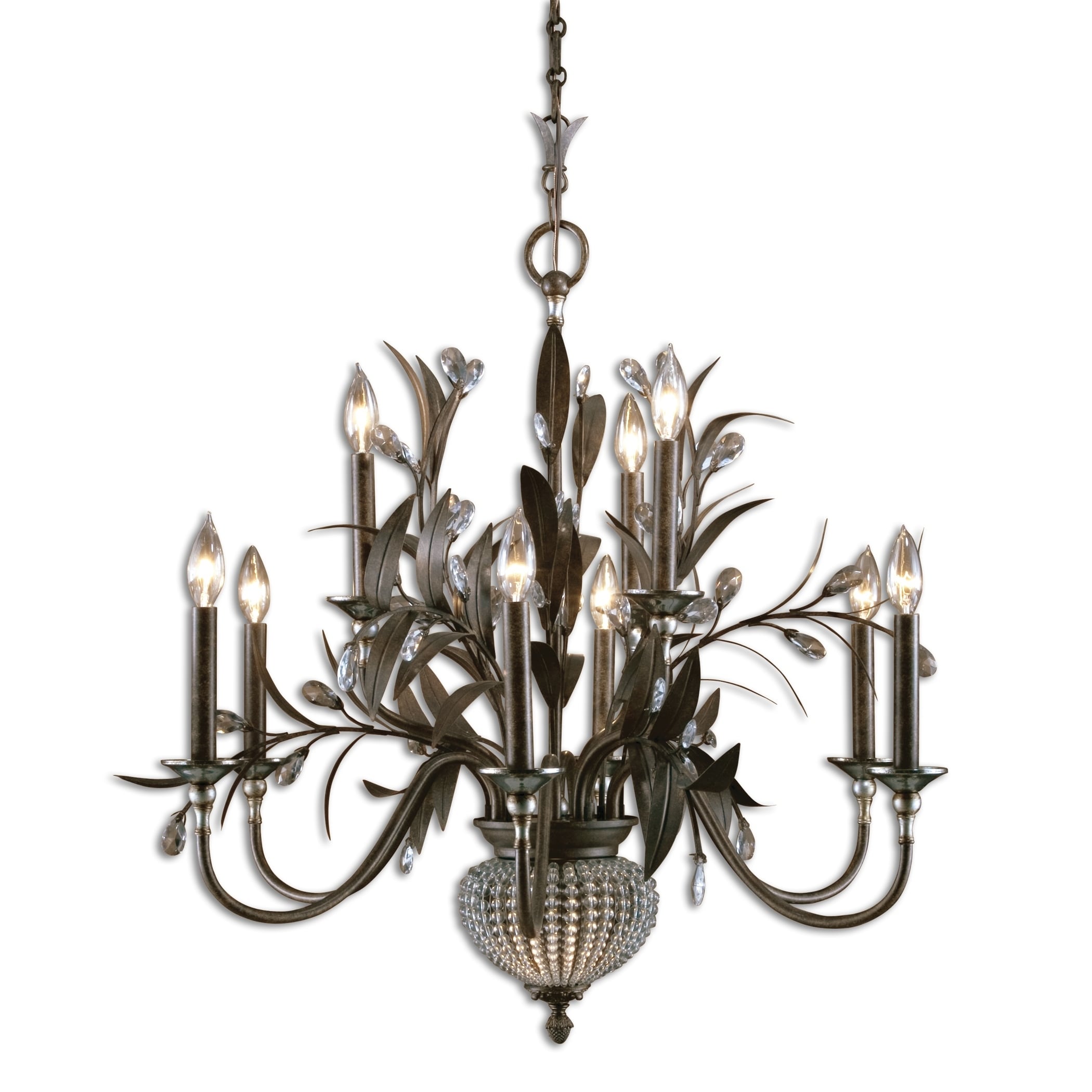 Cristel De Lisbon 9 light Golden Bronze Chandelier