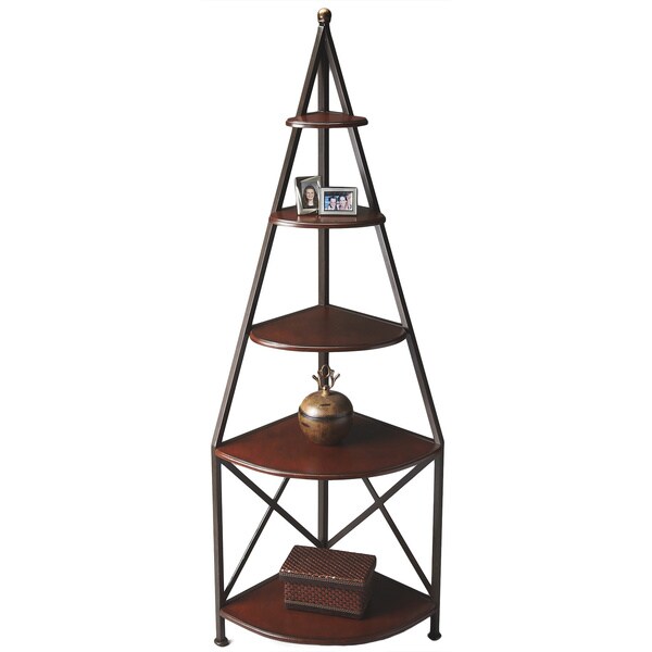 Pewter-finish Solid Wood 5-shelf Etagere - Free Shipping ...