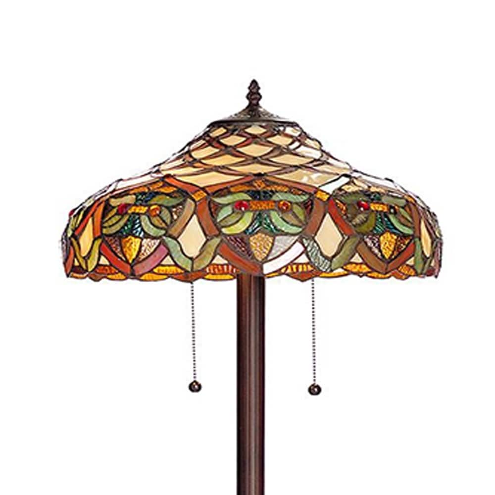 Warehouse of Tiffany 'Arielle' Ivory Tiffany Style Floor Lamp