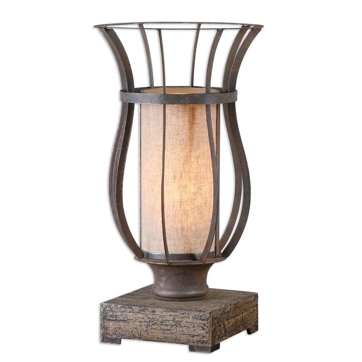 Minozzo 1 light Bronze/ Wood Table Lamp