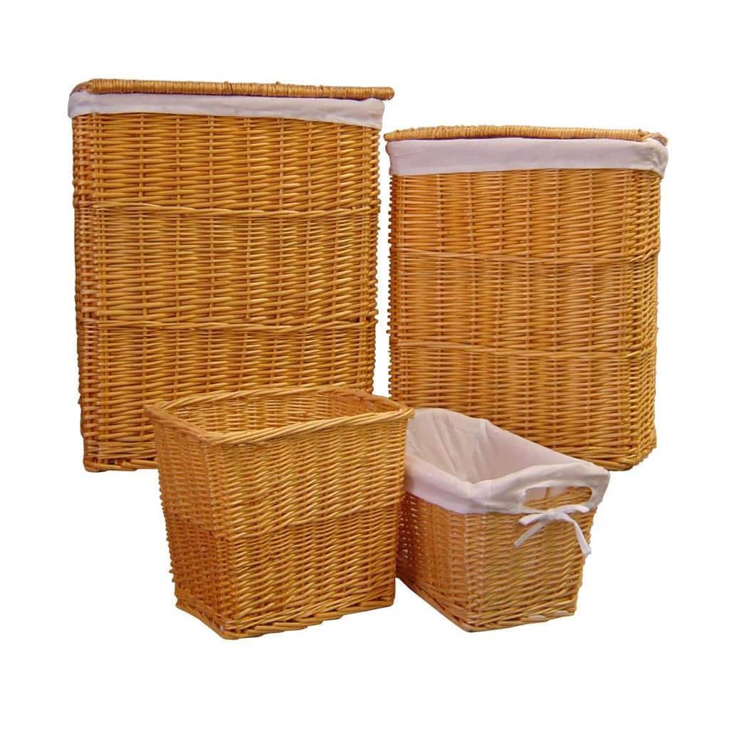 Organize It All 4-piece Honey Willow Hamper and Basket Set