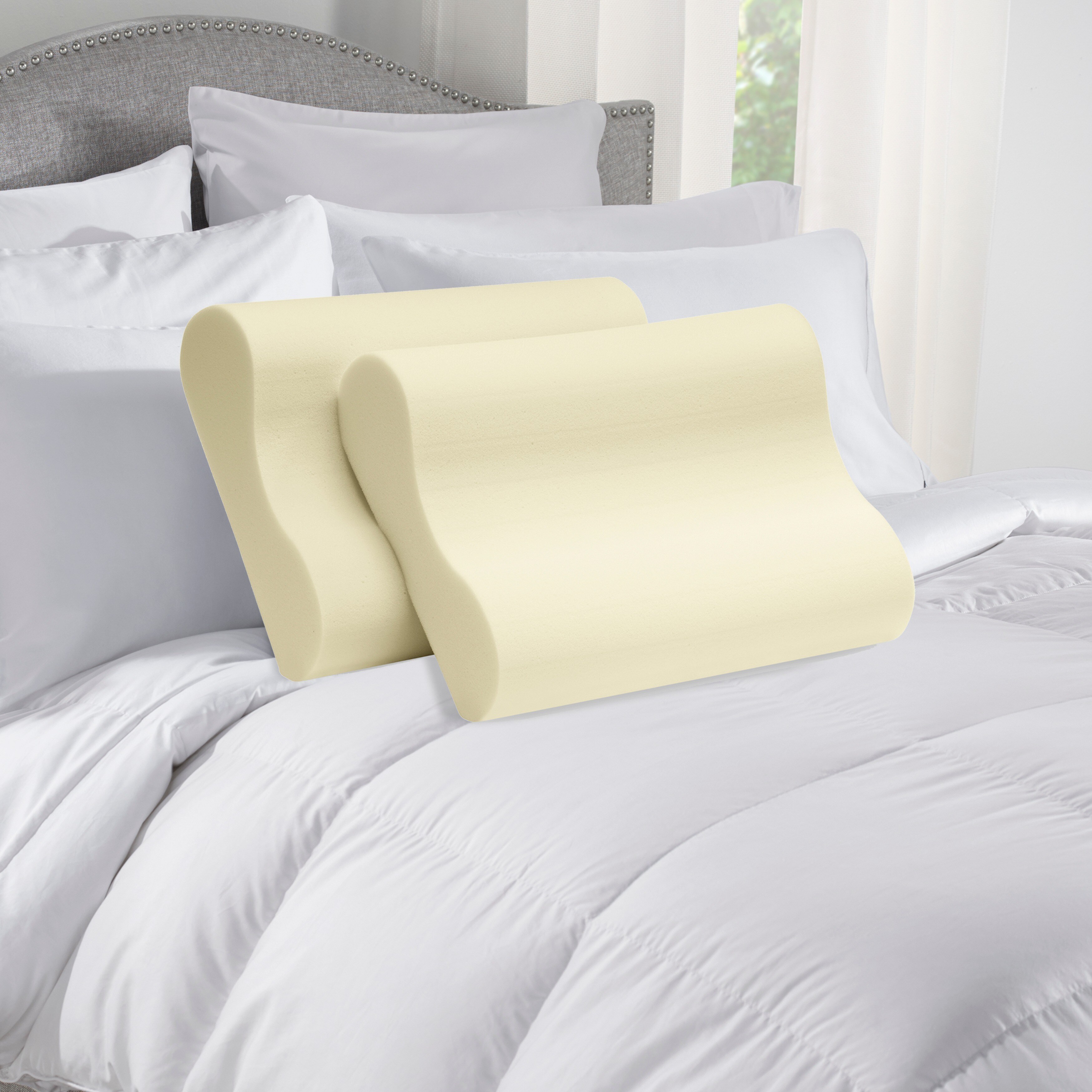 Shop Touch Of Comfort Memory Foam Contour Pillows Set Of 2 Off