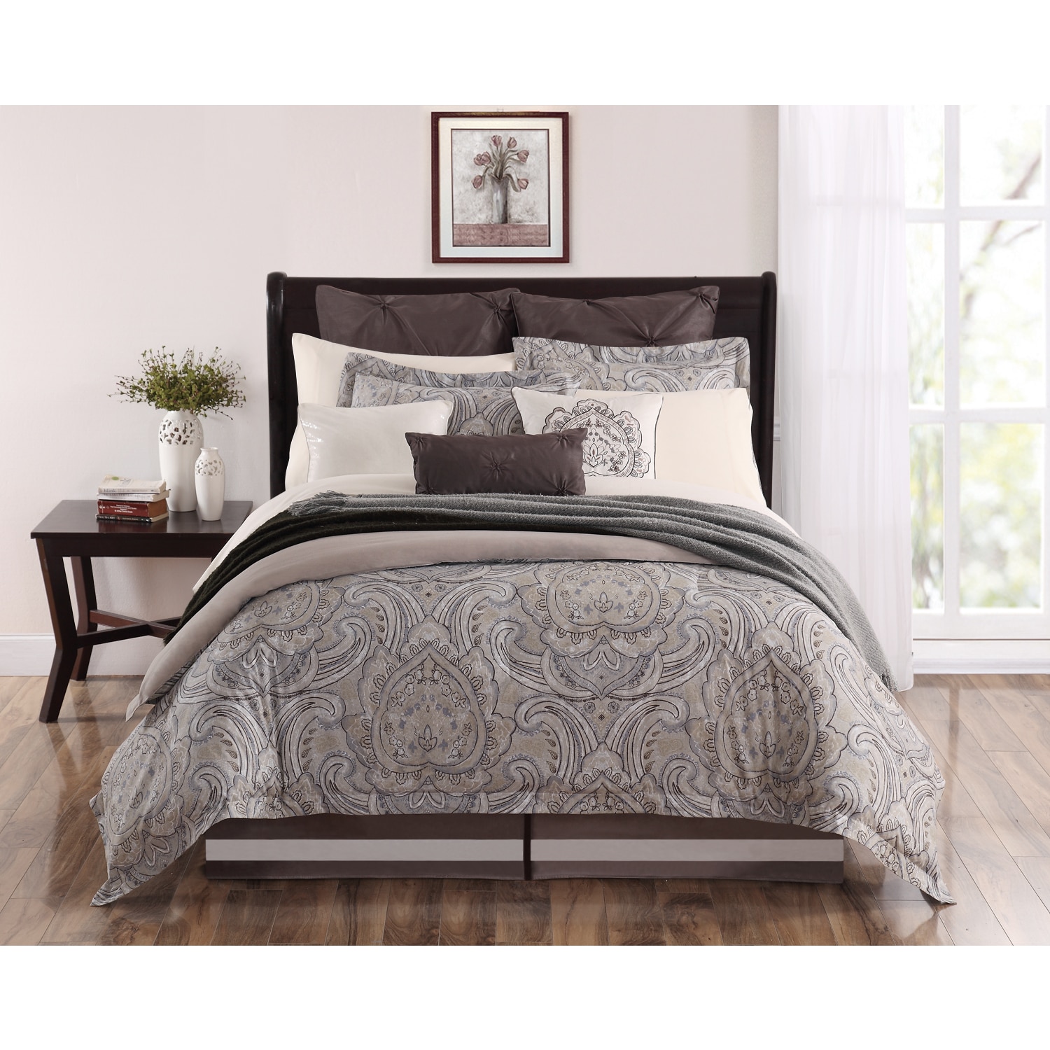 Palazzo 9 piece Brown Comforter Set