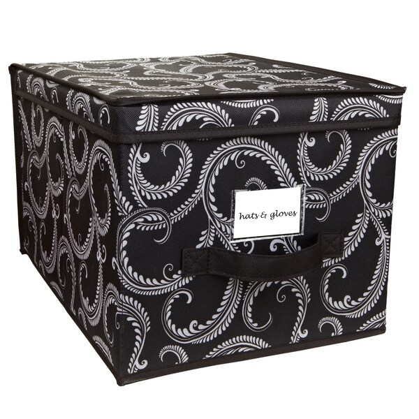 Shop Collapsible Design Lid Elegant Marchmont Pattern Black Large ...