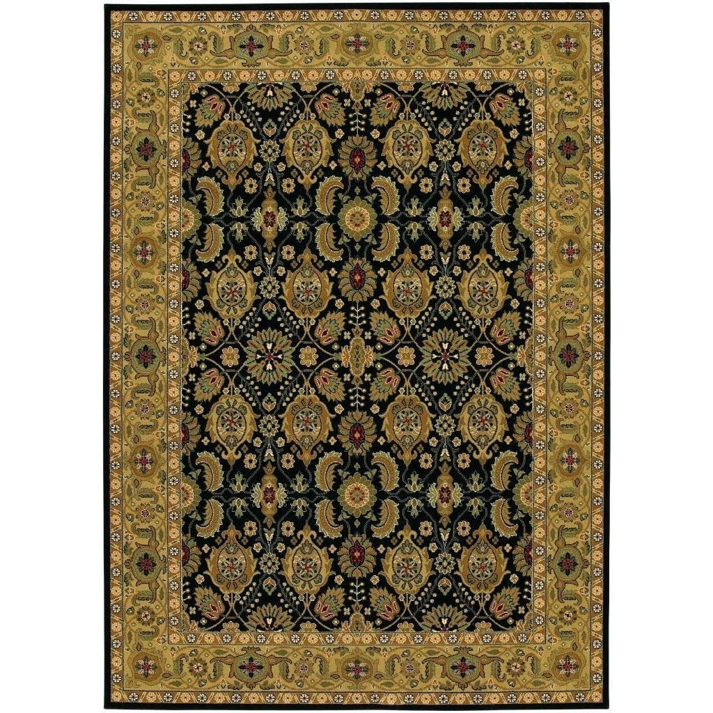 Royal Kashimar All Over Vase Black/ Deep Maple Rug (46 X 66)