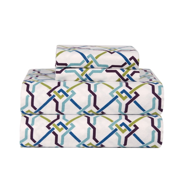 Celeste Home Lattice Ultra Soft Flannel Sheet Set