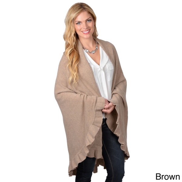 Shop Portolano Women's Ruffled Cashmere Shawl - Free Shipping Today ...