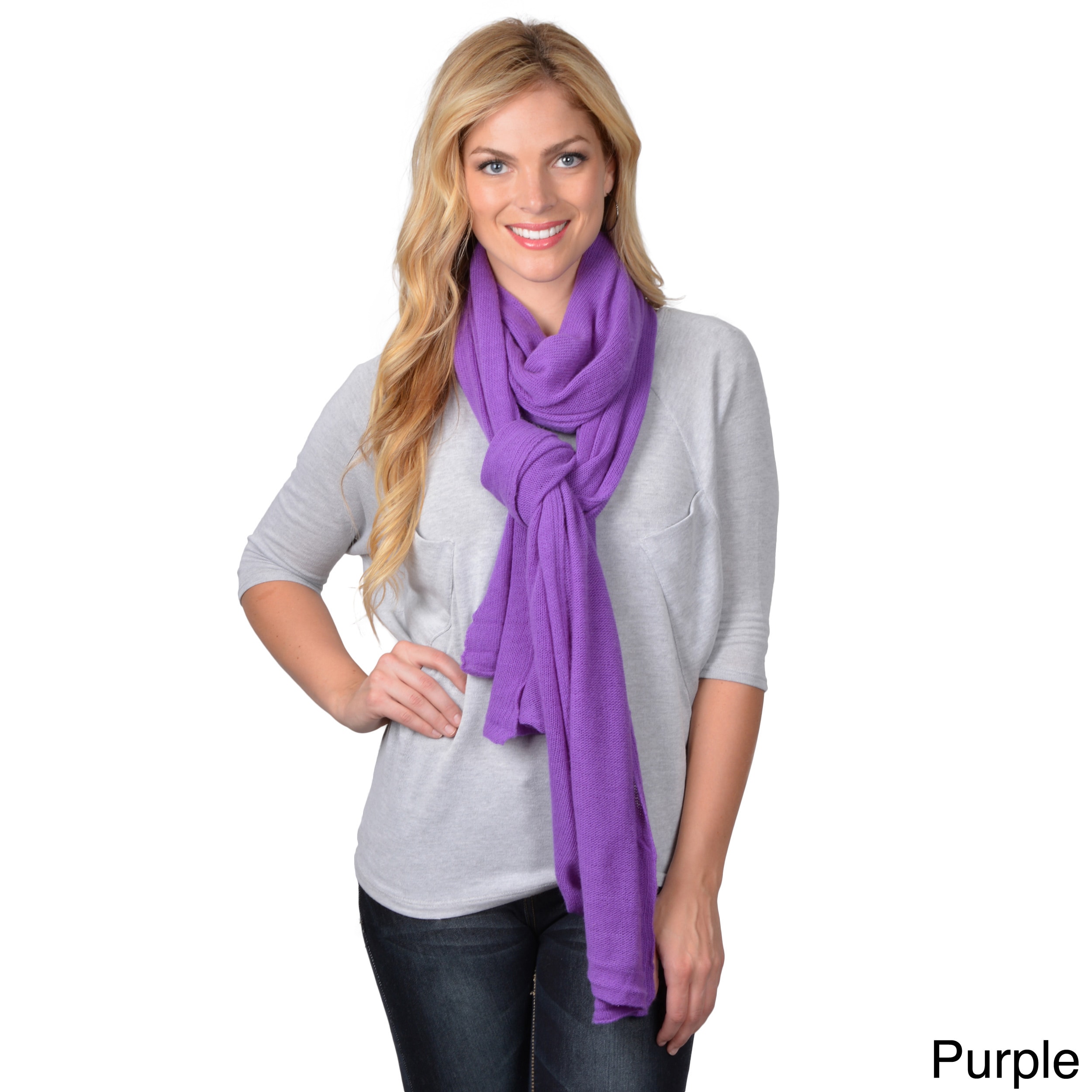 Portolano Womens Solid Color Cashmere Wrap