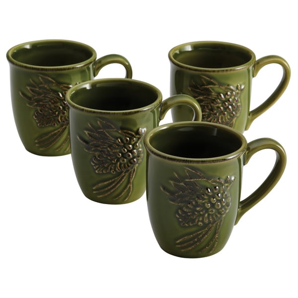 Paula Deen Signature Dinnerware Southern Pine 4 Piece Green Mug Paula Deen Signature Dinnerware Southern Pine 4 Piece Green Mug Set