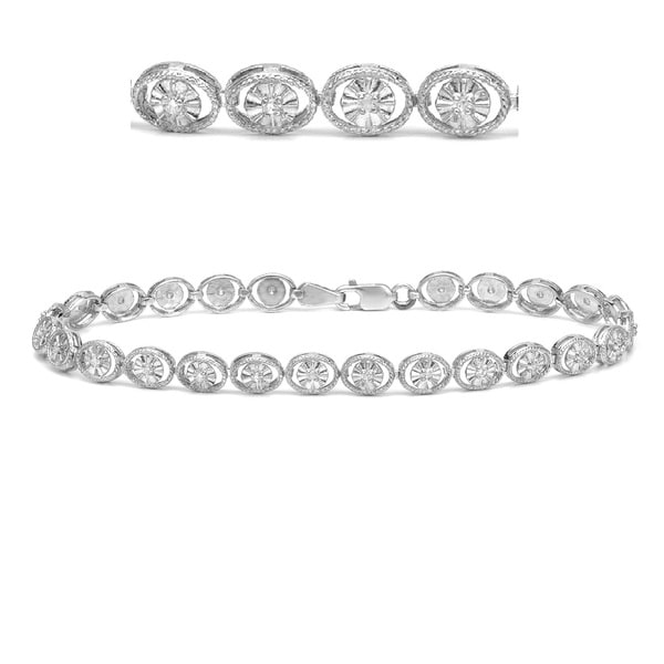 Auriya 14k White Gold 1/4ct TDW Open Circle Illusion Set Diamond Bracelet (H I, I2 I3) Auriya Diamond Bracelets