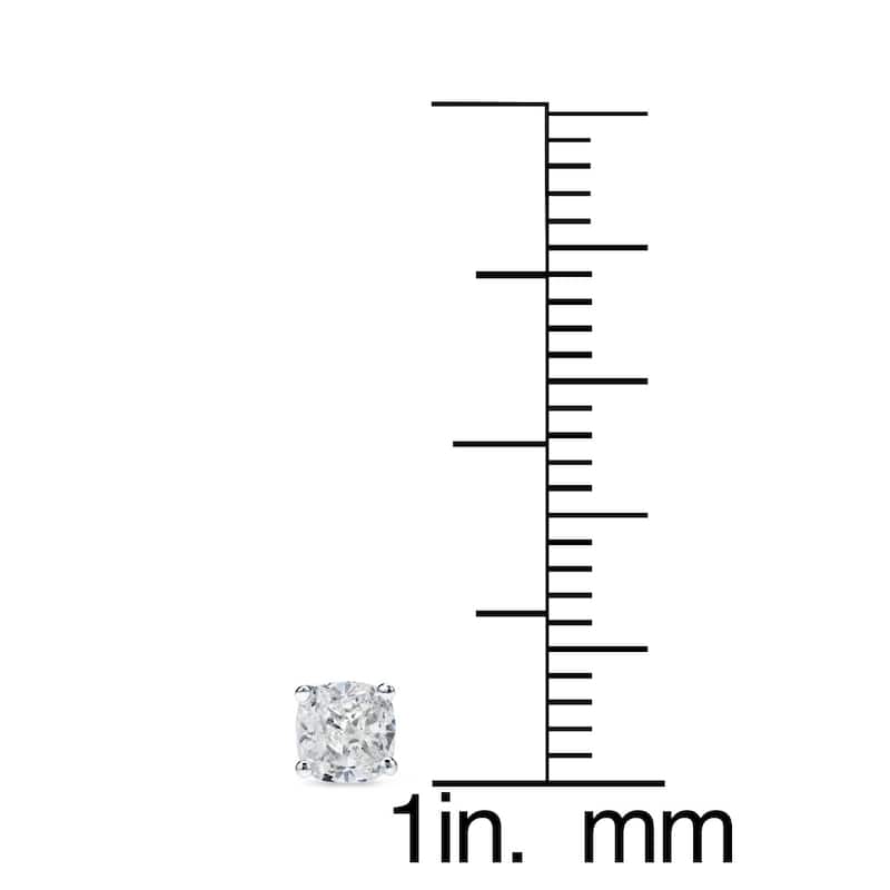 Auriya 14k/18k Gold or Platinum 1/2ct TDW Cushion Cut Diamond Stud Earrings (H-I, SI1-SI2)