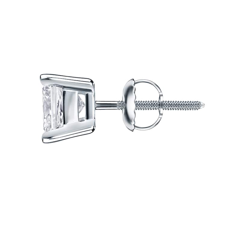 Auriya 14k/18k Gold or Platinum 1/2ct TDW Cushion Cut Diamond Stud Earrings (H-I, SI1-SI2)