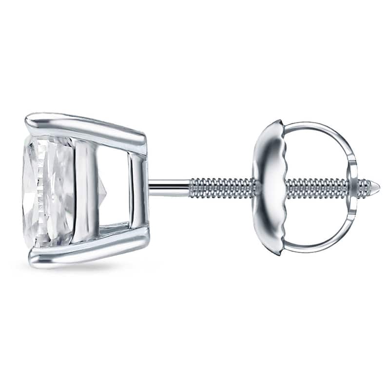 Auriya 3/4ctw Cushion-cut Diamond Stud Earrings 14k 18k or Platinum - Platinum